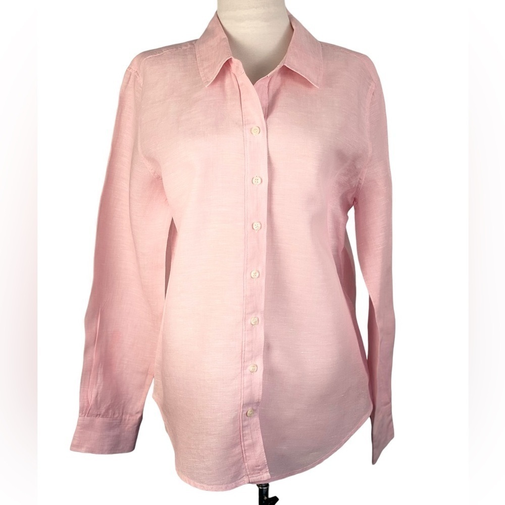 Workshop Republic Pink Button Down Linen Shirt Size PL